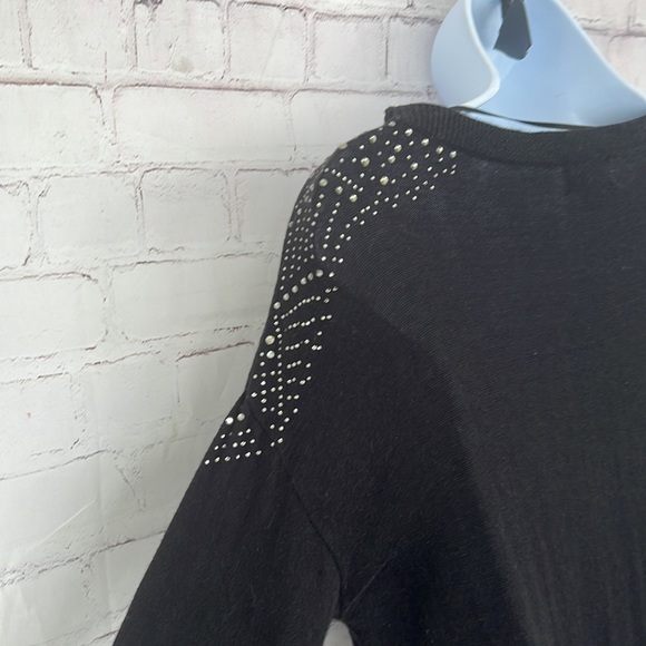 A.N.A A New approach shoulder bling black sweater shirt size medium - Picture 4 of 8